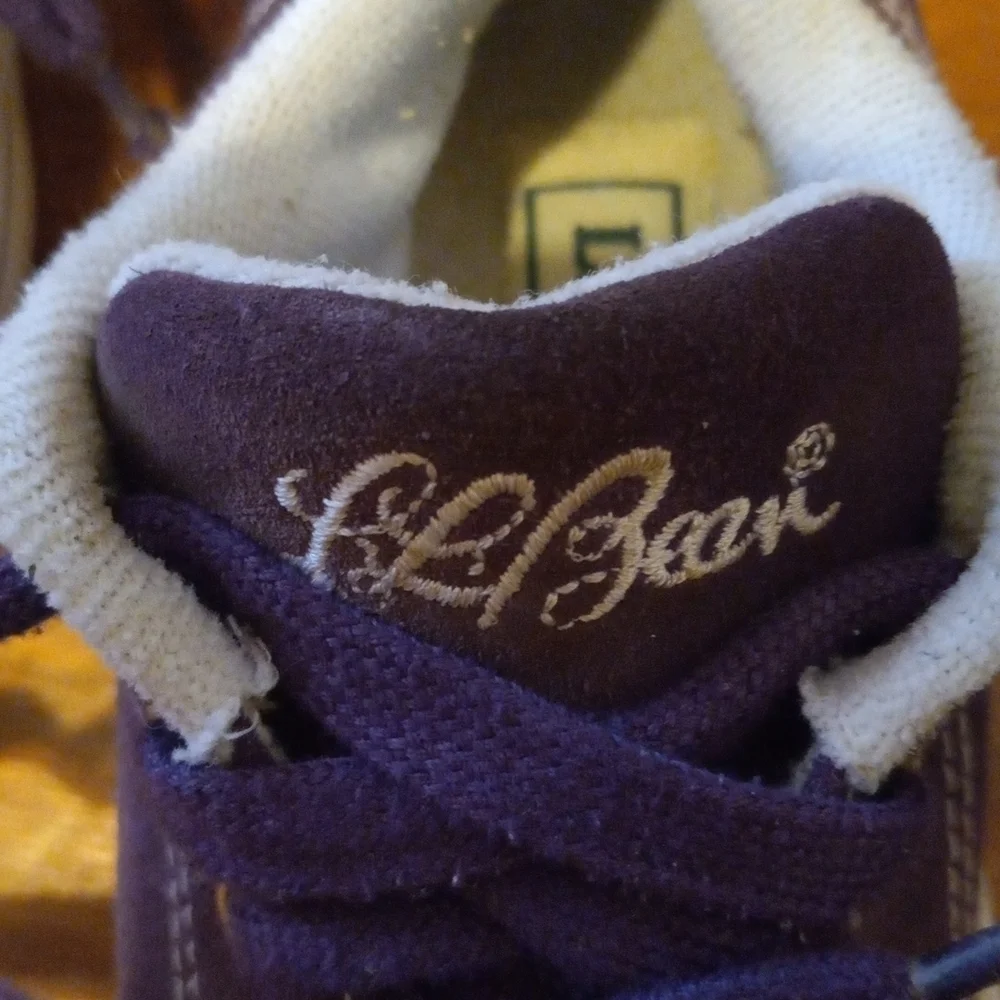 Girl's L.L.Bean Size 12 Chunky Sneakers. Leather,  Purple.
